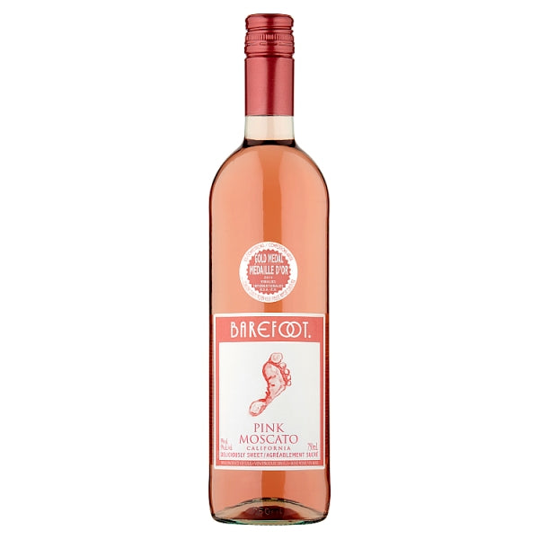 Barefoot Pink Moscato Rosé Wine 750ml, Case of 6 (Save £3.00) (Offer until 16/07/2024) Barefoot