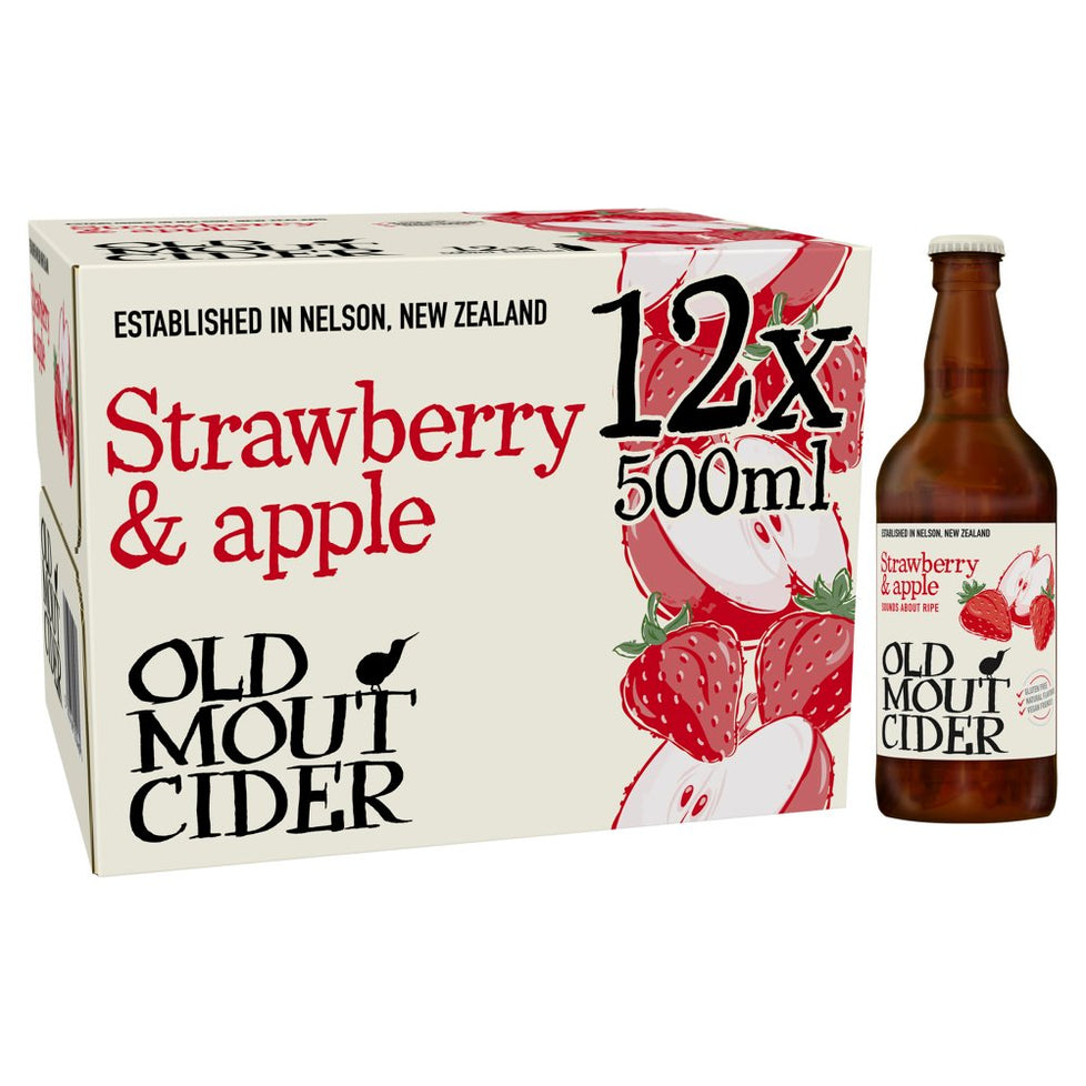 Old Mout Cider Strawberry & Apple 500ml Bottle, Case of 12 Old Mout Cider