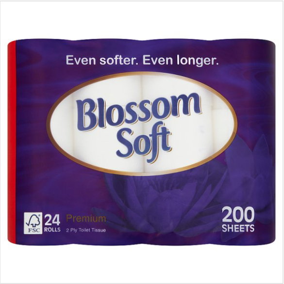 Blossom Soft Premium 2 Ply Toilet Tissue 24 Rolls - Case of 1 (BUY 1 GET 1 FREE) (Offer until 04/03/2025) Blossom Soft